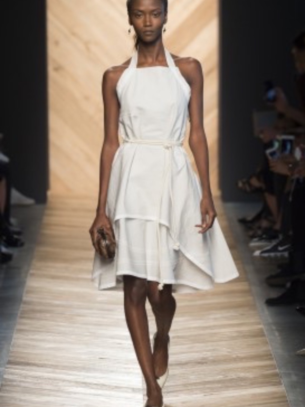 Bottega Veneta White Halter Cotton Dress